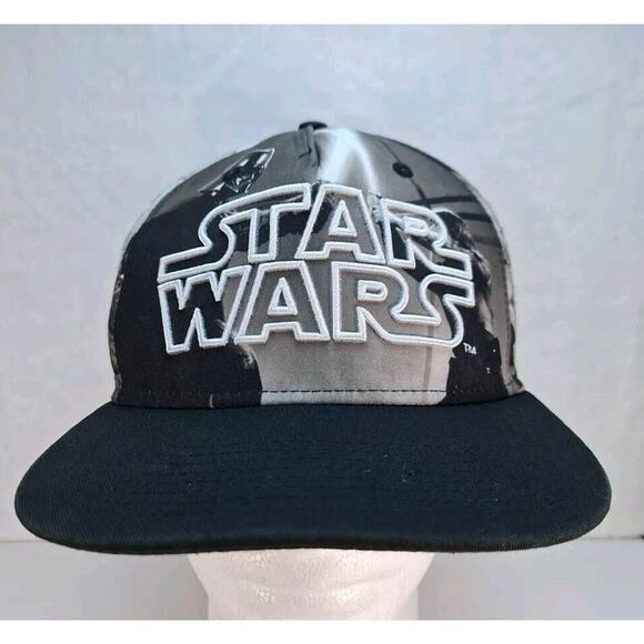STAR WARS Movie Logo Darth Vader Luke Skywalker Snapback Hat - Picture 1 of 9